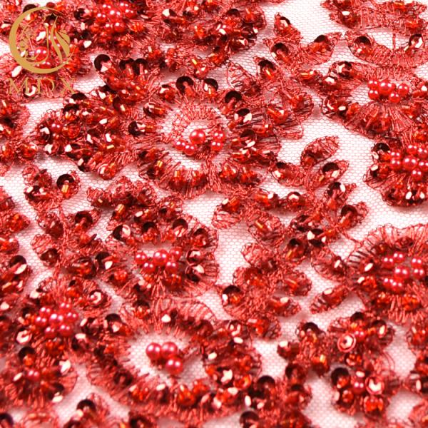 Ткань шнурка яркого блеска 1 двора/красное украшение шнурка Sequin для платья партии