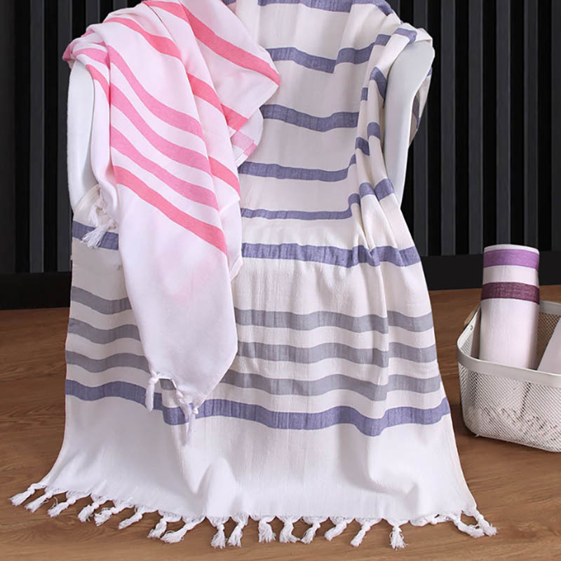 100% Cotton 100x180cm Turkey Beach Towel 370gsm With Tassels