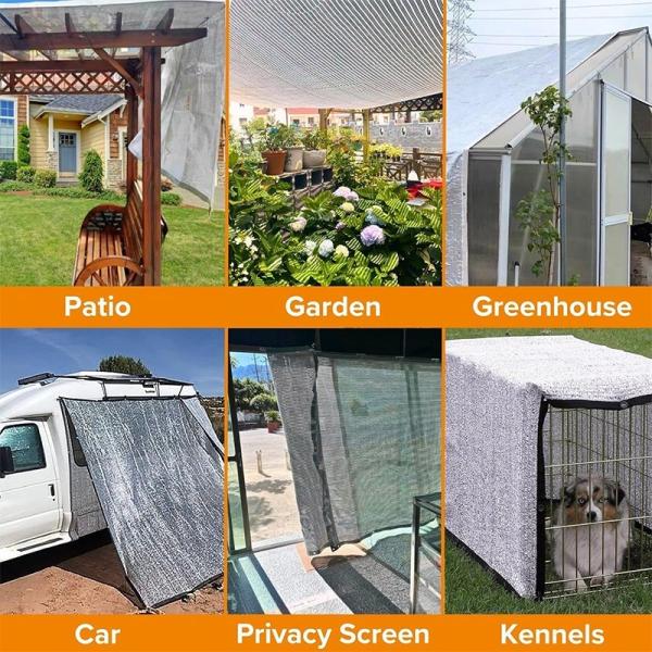 Outdoor Shading Net Agriculture Metal Aluminum Foil Shade Sails & Enclosure Nets for Parking Garden with Silver Eyelet