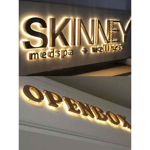 Офис Домашний декор Имя Логотип Бизнес LED Металлический знак Акрил LED Освещенный знак