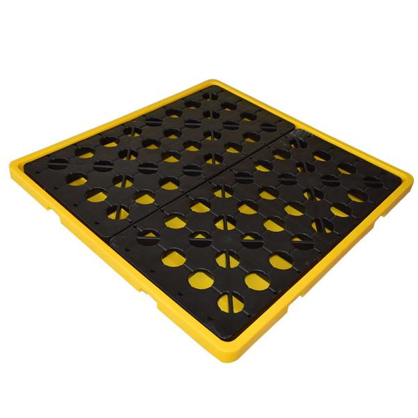 Yellow 2 Drum Spill Containment Pallet Leak Proof For Warehouse Transport