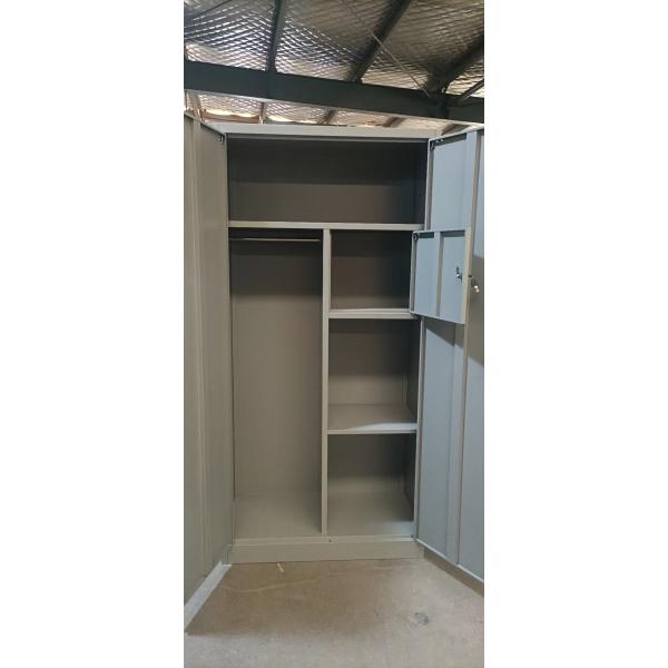 Bedroom Clothes Metal Wardrobe Cabinet Two Doors Steel Wardrobe Locker Knocked Down
