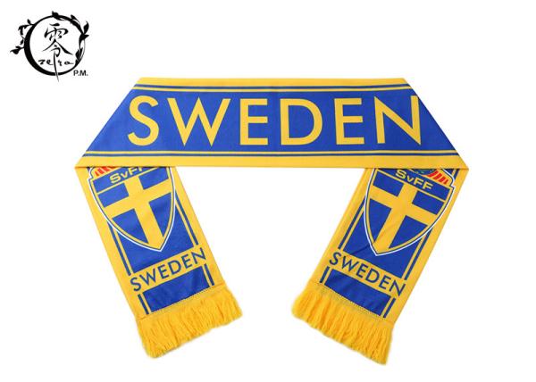 Printed Soccer Fans Sublimated Scarf , Warm Sports Soccer Ball Scarf