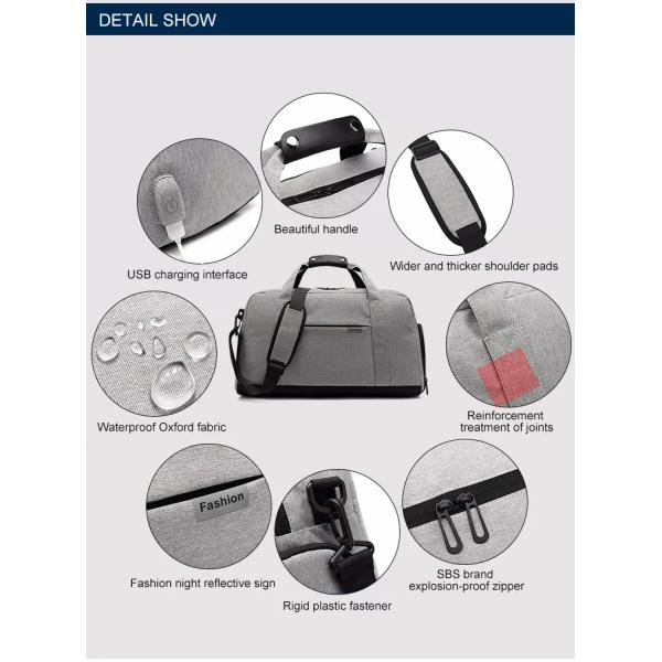 Pure Color 27L Hand Carry Waterproof Travel Bags 52*19*28cm