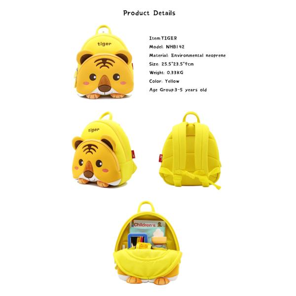 NHB149 Nohoo new product environmental neoprene unisex children animal backpack