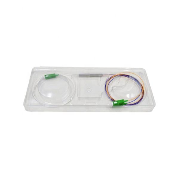 Steel Tube 1x2 Optical Splitter , Bare PLC Splitter With SC / APC Connector