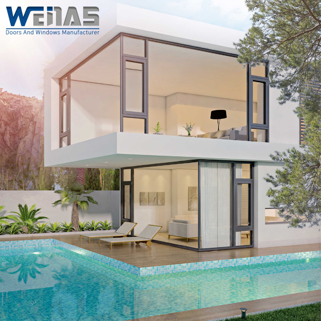 Heat Break Airtight Exterior Aluminium Frame Casement Window Double Glazed