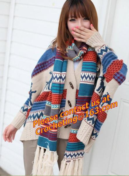 Fashion Accessory New Style Knitting Scarf Loopschal Wave Knit Scarf, Crocheted Ruffle Sca