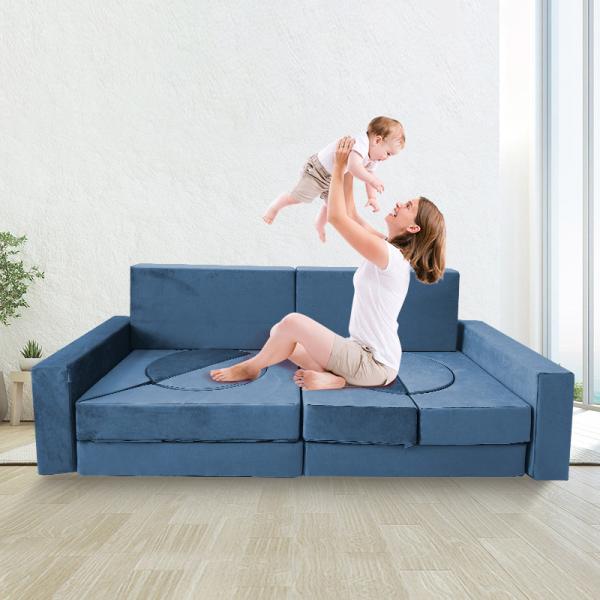 14PCS Velvet Fabric Play Room Couches Foam Climbing Blocks Machine Washable