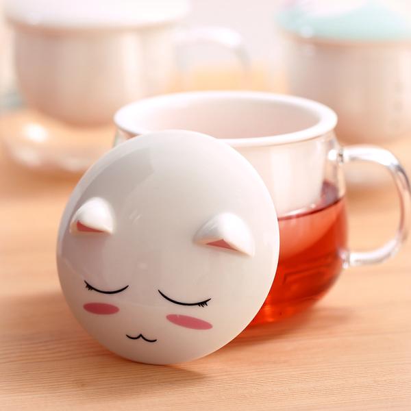 Тумблер с Инфузер, кружка чая причудливого мультфильма стеклянный перемещения чая стекла Пырекс