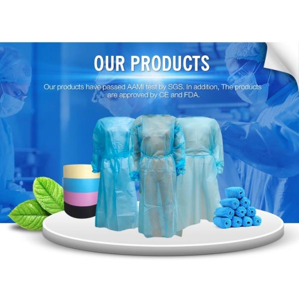 ISO 13485 blue Waterproof Patient 25GSM Disposable Lab Coats