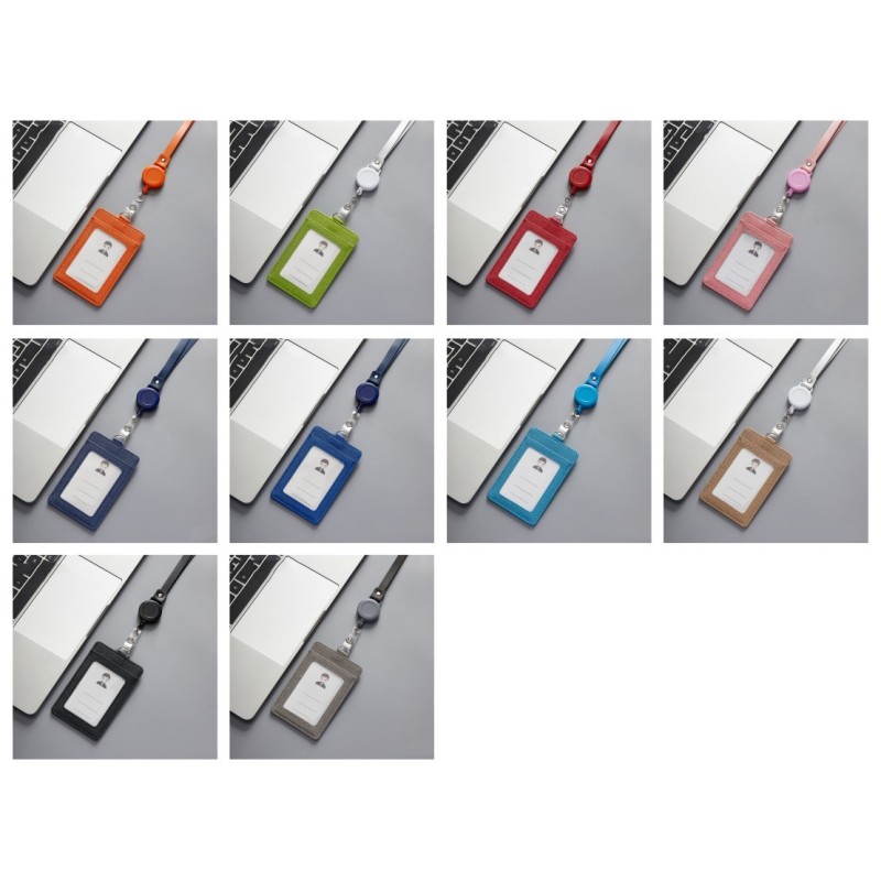 Faux Leather ID Identification Card Badge Holder Multifunctional Anti Slip ODM