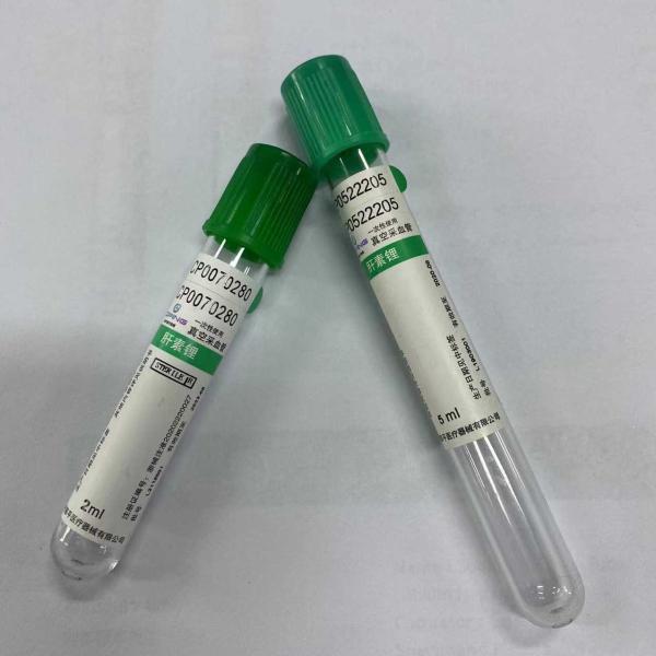 Tubos altos da heparina do sódio da compatibilidade para a coleção do sangue