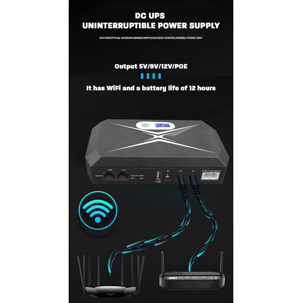 Переносное питание Мини-УПС для Wi-Fi-маршрутизатора 18w для модема Камера видеонаблюдения 10400mah 2000mah