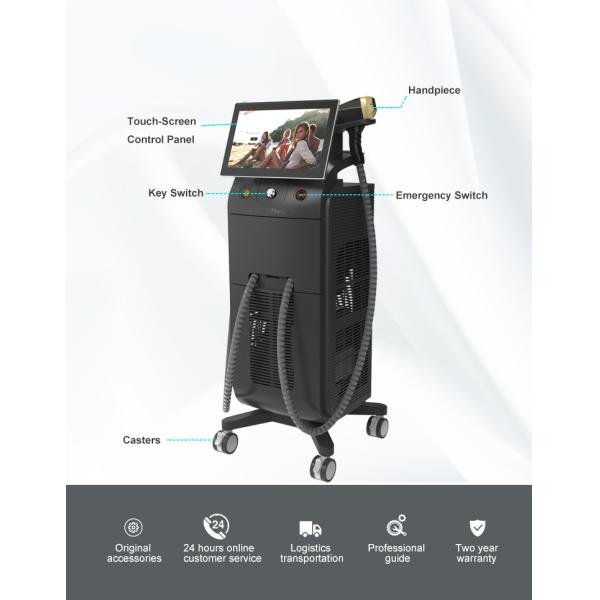 Medical Aesthetics Titanium Ice Laser Soprano Hair Removal Machine With Advanced Cooling System