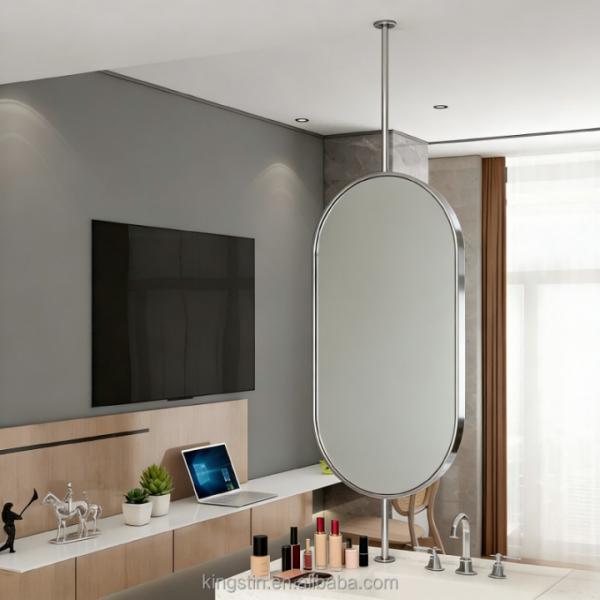 Kingstin Aluminum Light Ceiling Hanging Mirror Suspended Hanging Mirror for Hotel with Best Quality