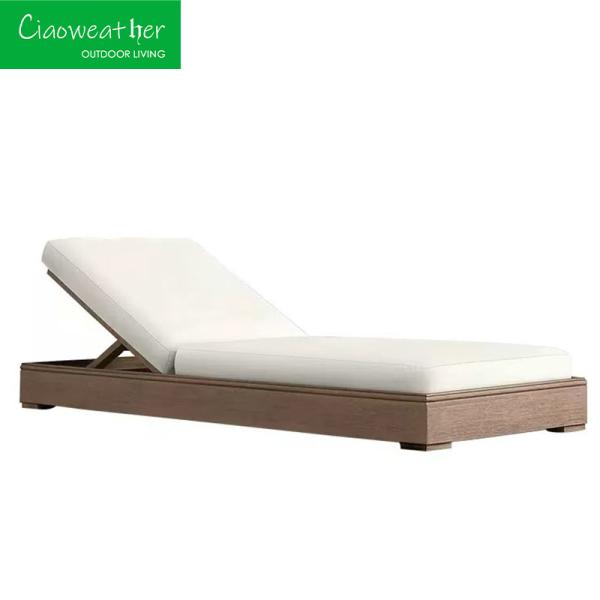 Modern Outdoor Furniture Beach Wood Sun Lounger Perfect for Hotel Patio Pool Chaise Lounge