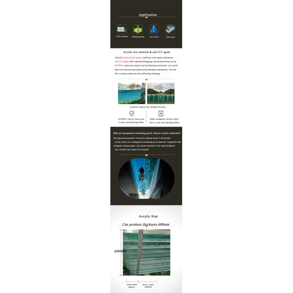 Family Swimming Pool Long 8 Meter Outdoor Massage Spa with Endless Acrylic Glass Pool