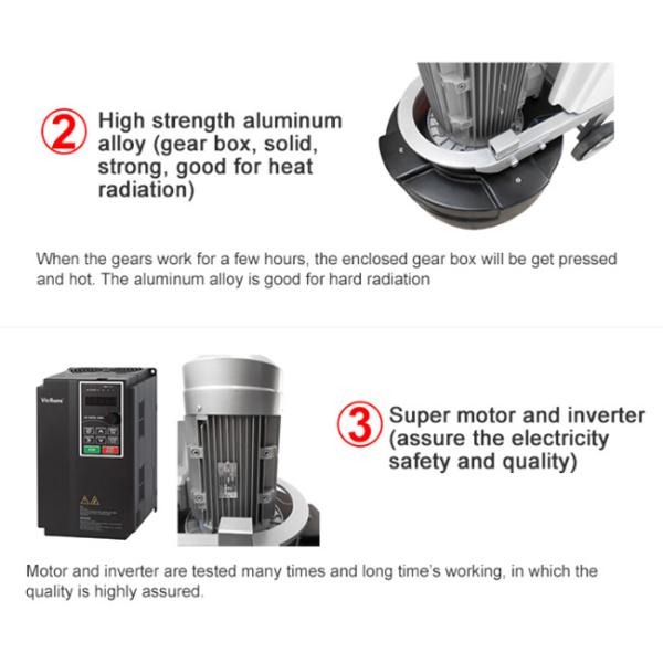 Four Round Plate Gear Driven Marble Floor Grinding Machine with NSK bearing and Taiwan Oil Seal