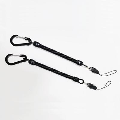Multi Use Spiral Coiled Key Lanyard With Flat Aluminum Carabiner