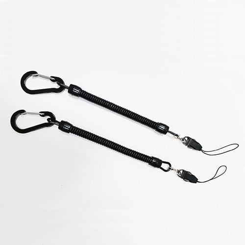 Multi Use Spiral Coiled Key Lanyard With Flat Aluminum Carabiner