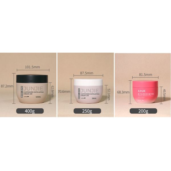 200g 250g 400g Plastic Body Butter Jars PE Scrub & Mud Film Container Refillable Cosmetic Jars For Face Cream & Skincare Products