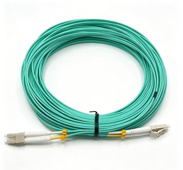 LCUPC to LCUPC OM3 Multimode Fiber Patch Cord with Duplex 2.0mm LSZH Jacket, 25M Length