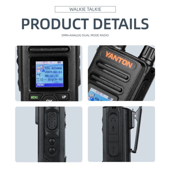 Professional 5W UHF Digital Walkie Talkie with 1024 Channels and LCD Display DM-830