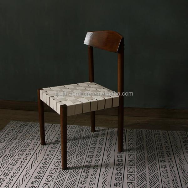 Solid Wood Braided Seat Dining Chair Furniture Finish Lacquered With Customized Designs For Restaurant Dining