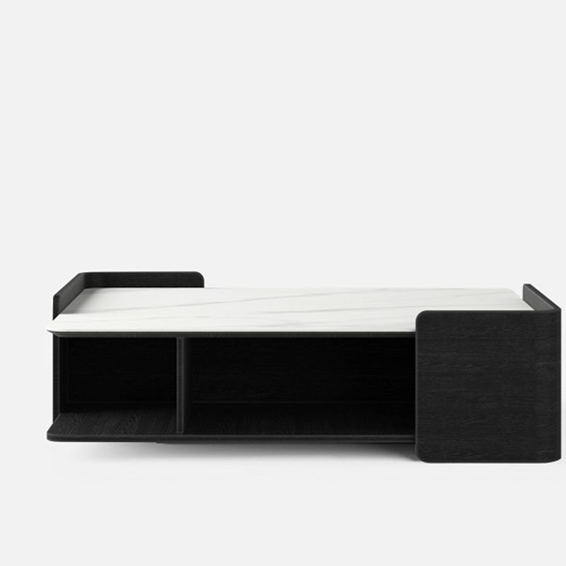 Edge Frame Office Coffee Table With Open Storage Cabinet