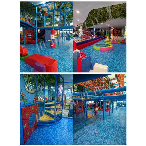 Blue Outdoor Rubber Flooring , EVA Playground Safety Mats Soft Touch