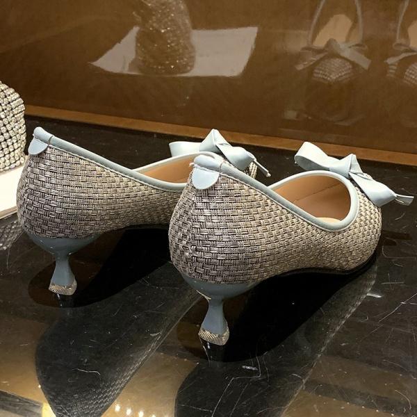 Pointed Head Lady Shallow Mouth Business Elegant High Heeled Shoes Patchwork Color