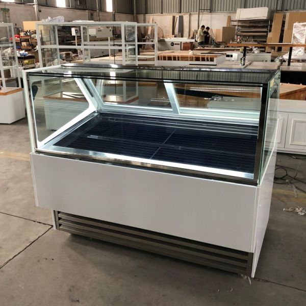 Temperature Adjustable Popsicle Display Freezer Italian Gelato Ice Cream Showcase