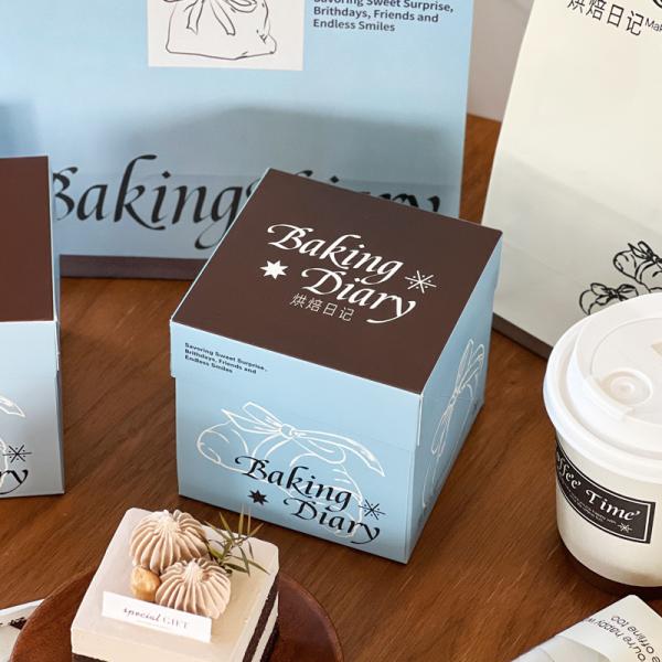 Folding Custom Packaging Boxes 15x10x10cm 10x10x10cm Rectangular Cake Packaging Box