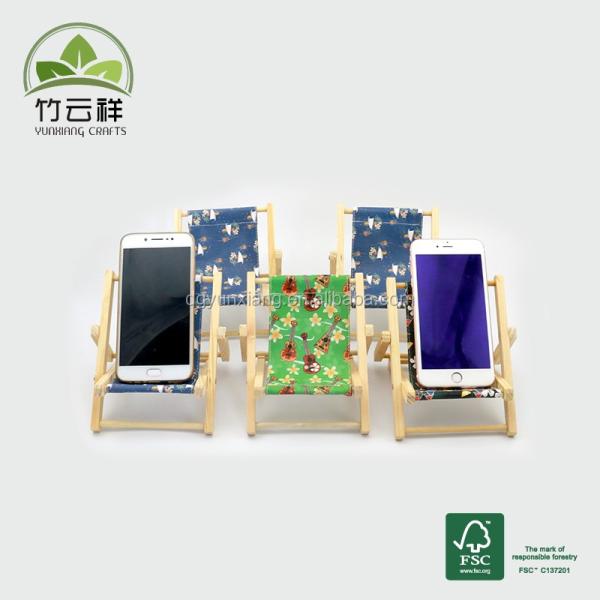Phone holder wooden beach chair cellphone stand