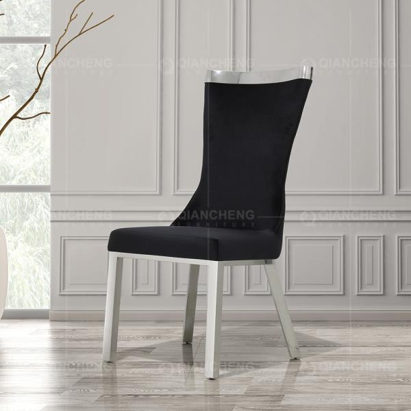 Luxury Chrome SS Dining Chairs softness Upholstered Dining Room Chair