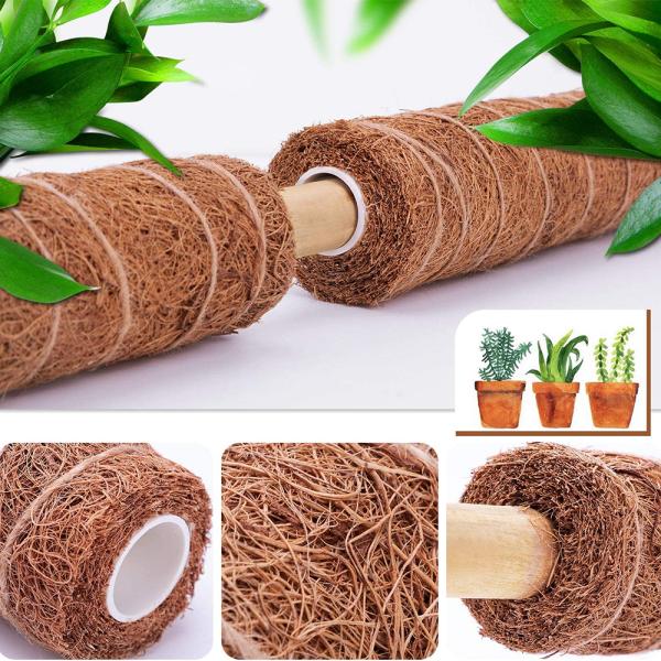 15.7 Inches  Natural Colored Plant Poles Coconut Coir poles Moss Pole for Plants Climbing and Supporting
