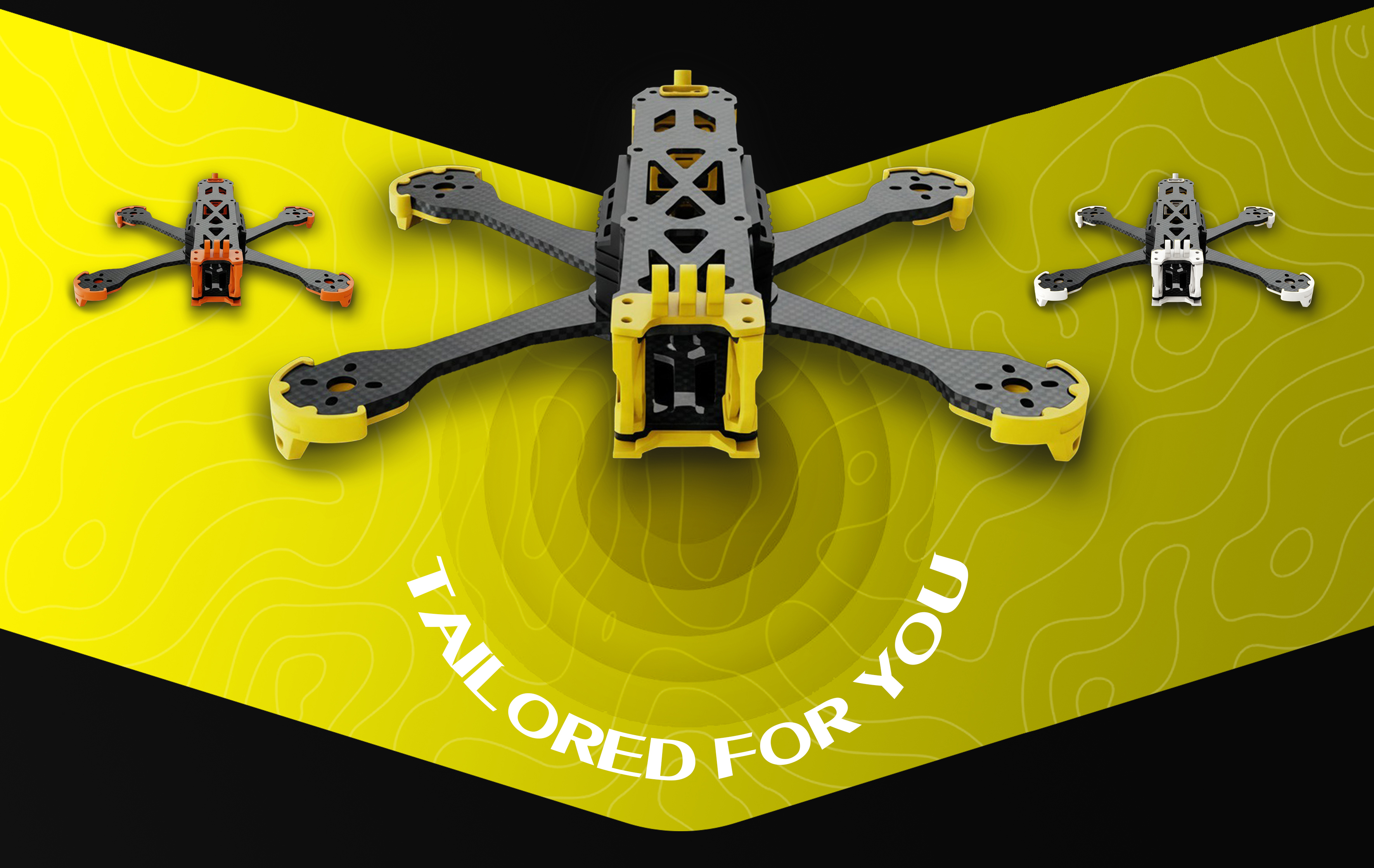 5-6-7-inch Custom Made FPV Carbon Drone Frame With Aluminum CAM Plates For PartsAccessories
