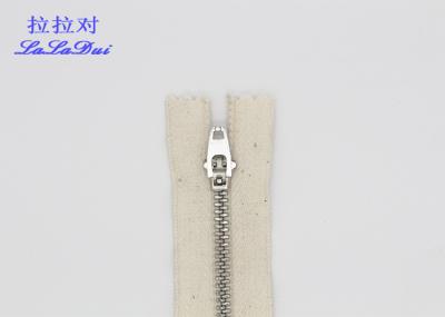 Cotton Overcoat Reverse Coil Zipper , Plating Nickel Teeth White Invisible Zipper