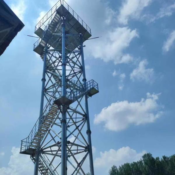 Steel Structure Tourist Tower Guard House Platform Observation Tower Angle Lattice Steel Watchtower