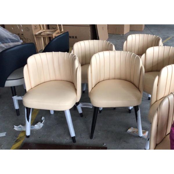 Upholstered Shell Shape Green Color Velvet Wood Restaurant Chairs with copper crown feet
