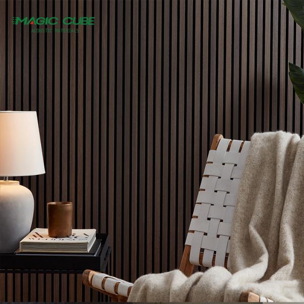 Home Theater Modern Slat Wall Acoustic Panel Mdf Wood Slat PET With wood Veneer
