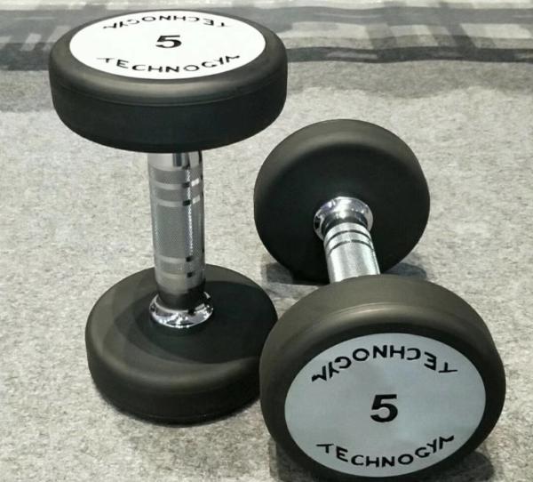 Fitness Equipment Strength Training Indoor Free Weights Rubber Round Dumbbell Set