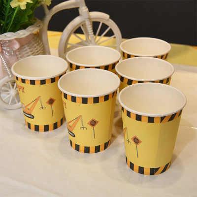 Engineering Car Children'S Birthday Party Tableware Set 8 People Party Paper Cup Paper Plate Birthday Party Decoration