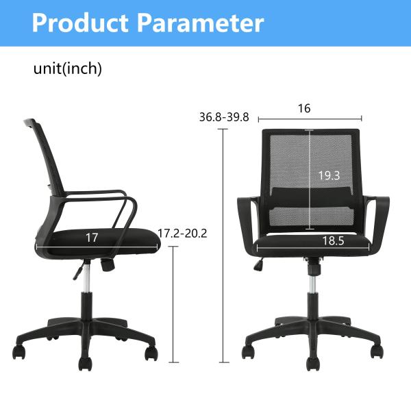 Home Office Ergonomic Mesh Chair with Adjustable Height and Modern Design