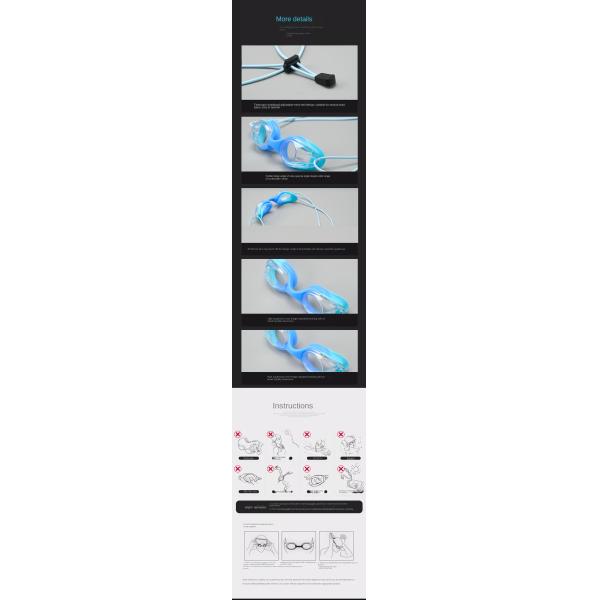 Anti Fog Children'S Swimming Goggles With Silicone Rope Outdoor Electroplating