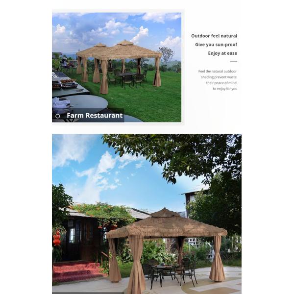 Doubletop Outdoor Thatched Garden Gazebos 3000*3000*3000mm