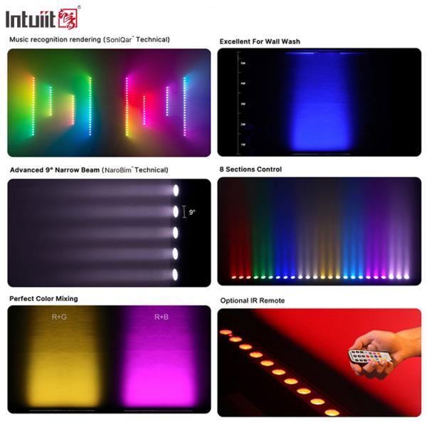 音源制御 24pcs*2w DMX512 RGBW 4in1 ピクセル 線形バー LED ウォール 洗濯機 ライト プロの照明