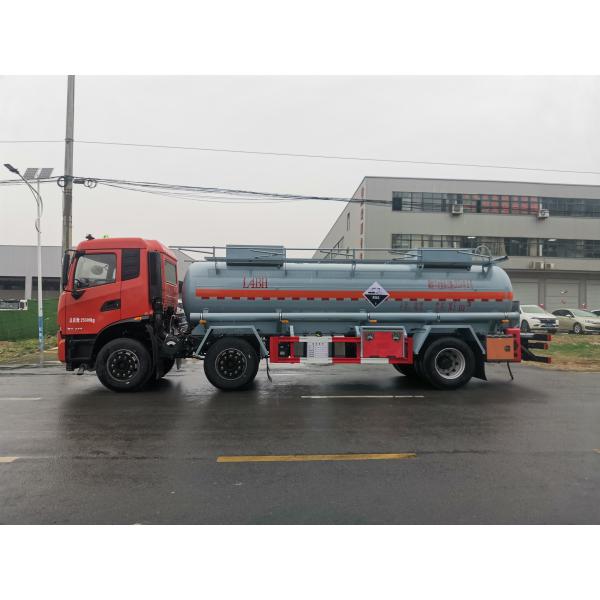10.5 CBM Three Axle Sulfuric Acid Tanker Dongfeng Corrosive Tank Truck Total Weight 25500kg