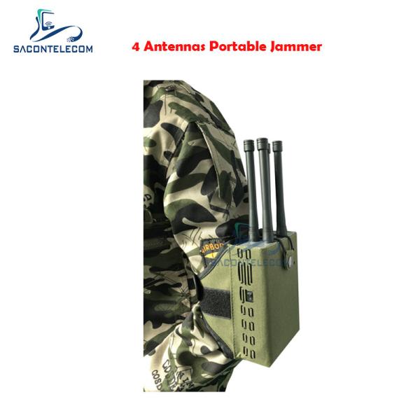 Portable Car Remote Signal Jammer with 30W Output Power, 500m Jamming Range, and 4 Bands Coverage